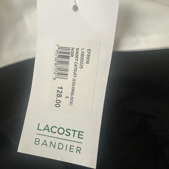 WOMEN'S LACOSTE X BANDIER ALL MOTION COLOBLOCK 6" BODYSUIT - SIZE L NWT - Picture 3 of 3